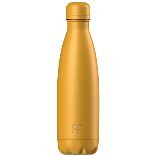 Yellow stainless steel water bottle
