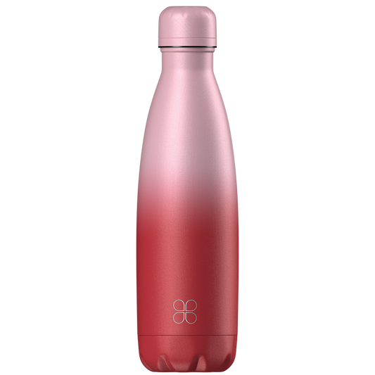Red Stainless steel bottle with pink and red ombre.
