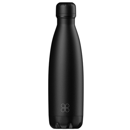 Black metal steel water bottle