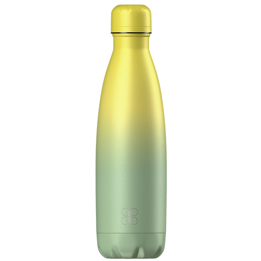 Gradient Yellow and Green Customisable Stainless Steel Water Bottle